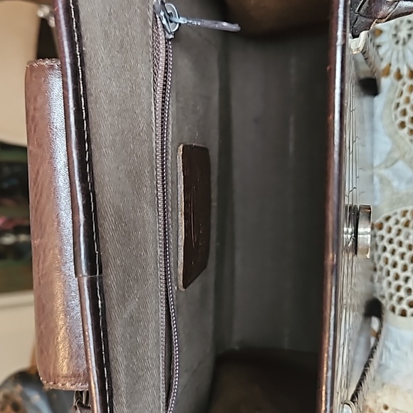 Vintage Brighton Donna Classic Tote Chocolate Croco Leather Shoulder Bag Purse - Picture 11 of 16